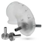 Airlock Electro Air-Lite Vented Chastity With Two 4mm Contacts - Clear Ice - Image 7