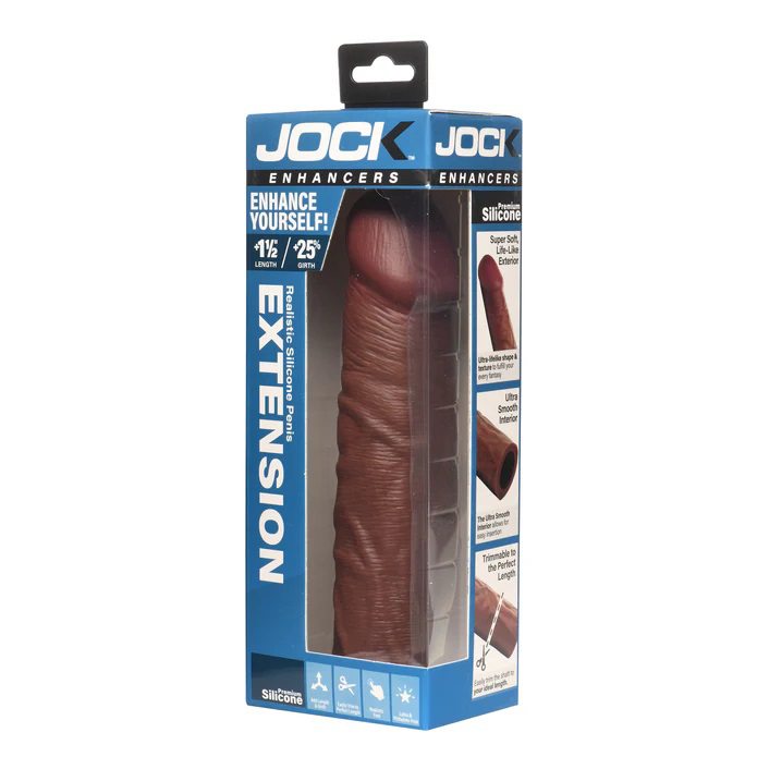 bZQ7rQMr Jock 1.5" Silicone Penis Extension Sleeve - Dark - Image 1