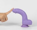 Real Skin Mr. Lavender 7.5" Dual Layer Dildo - Image 5
