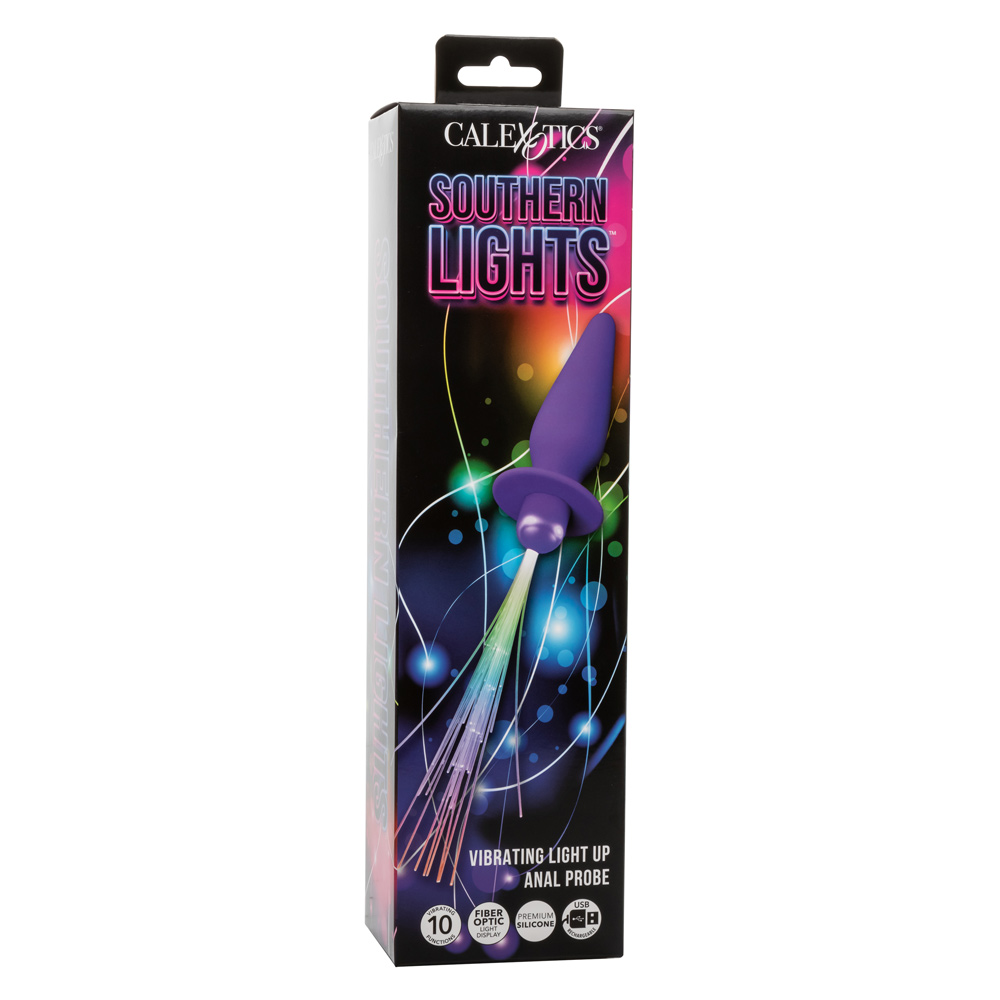 bhFd8tYJ4mJFFYZEiDHrCoxgZik8V8ER Southern Lights - Vibrating Light Up Anal Probe - Purple - Image 1