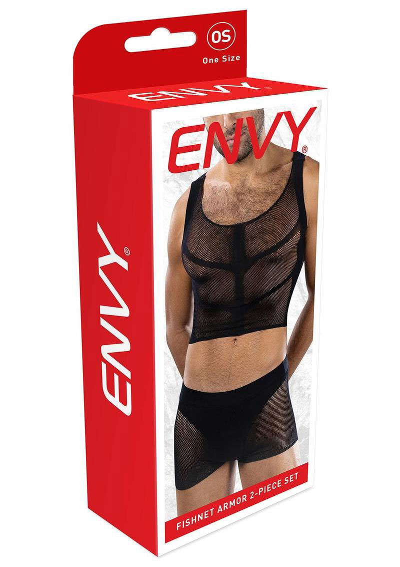 bhgSY9cK Fishnet Armor 2 Piece Set - Os - Black - Image 1
