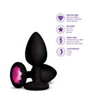Gemma Pink Gem Black Silicone Plug - Small - Image 7