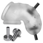 Airlock Electro Air-Lite Vented Chastity With Two 4mm Contacts - Clear Ice - Image 6