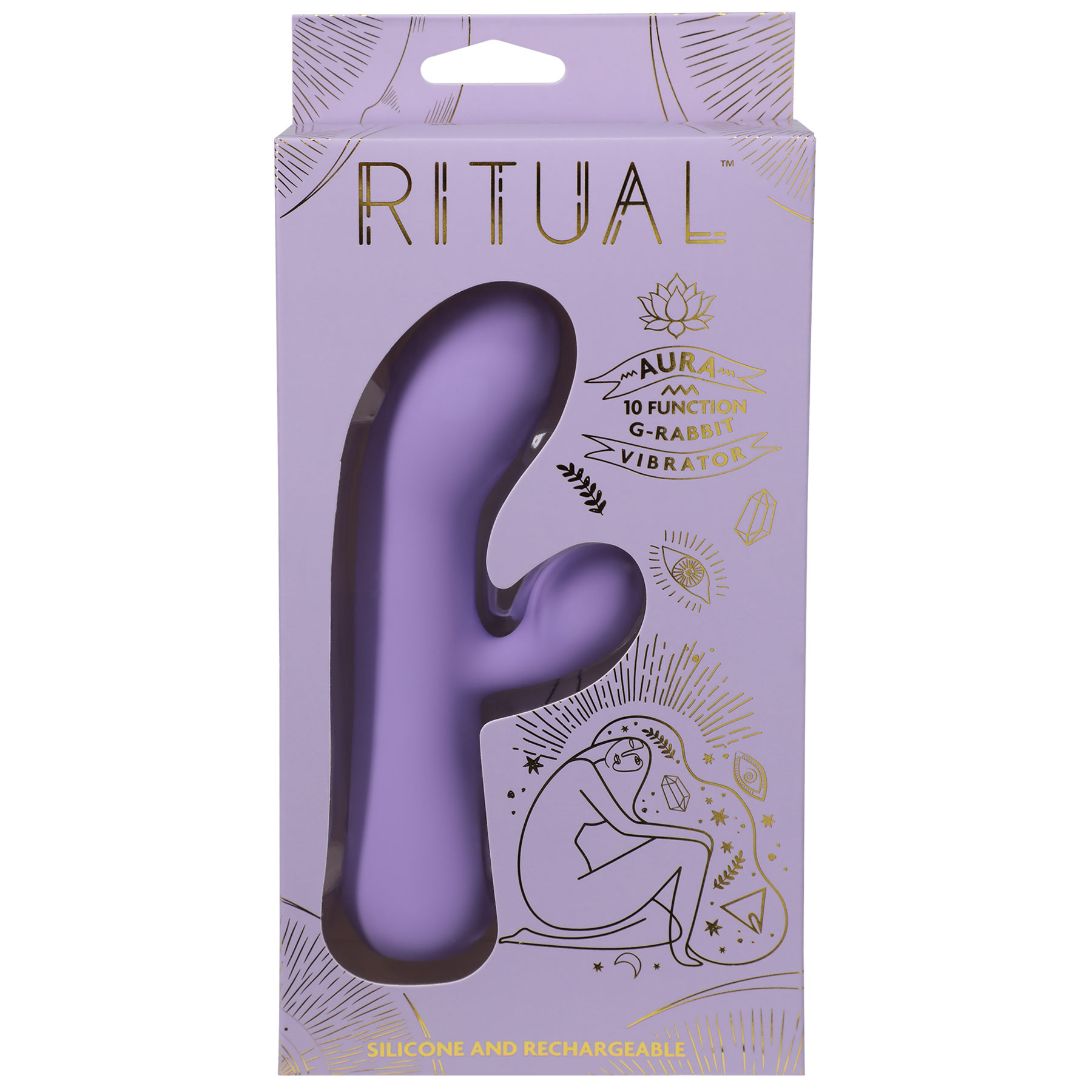 c1w9mnDPk63T0fdlQxaMeUh4pIXBPDxB Ritual - Aura - Rechargeable Silicone Rabbit Vibe - Lilac - Image 1