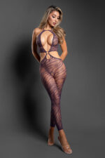 Set Me Free Footless Open Crotch Bodystocking - Os - Dark Purple - Image 2