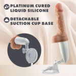 Dr. Skin Silicone - Dr. Hammer - 7 Inch Thrusting Dildo With Handle - Beige - Image 5