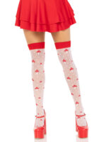 Polka Dot Mushroom Thigh High - One Size - White/red - Image 5