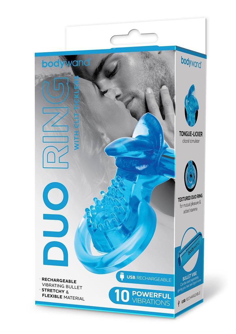 ch2Za7KSJd5OtfLsybvtN6Z7OTK36igT Bodywand Rechargeable Duo Ring With Clit Tickler - Blue - Image 1