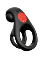 Red Dot Vibrating Cock Ring V2 With Remote - Black/red - Image 2