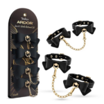 Temptasia Ardor Wrist and ​Ankle Restraints​ Black With Bow