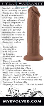 7 Inch Girthy Vibrating Dong - Dark - Image 2