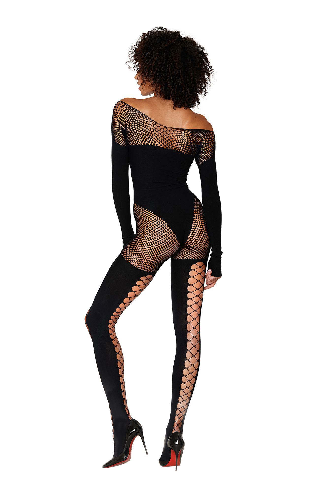 dLL25k5l2ZNqwl0Qc9gKFBWmN2Me7P3L Bodystocking - One Size - Black - Image 1
