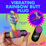 Vibrating Rainbow Butt Plug - Image 4