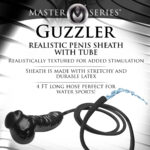 Guzzler Realistic Penis Sheath With Tube - Black - Image 5