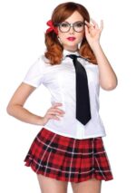 Private School Sweetie Costume - Large - White / Red - Image 3