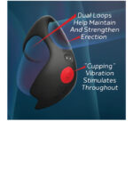 Red Dot Vibrating Cock Ring V3 With Remote - Black/red - Image 3