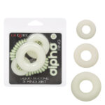 Alpha Glow-in-the-Dark Liquid Silicone 3 Ring Set - White - Image 7