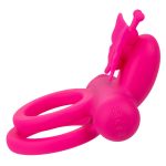 Silicone Rechargeable Dual Butterfly Ring - Pink - Image 4