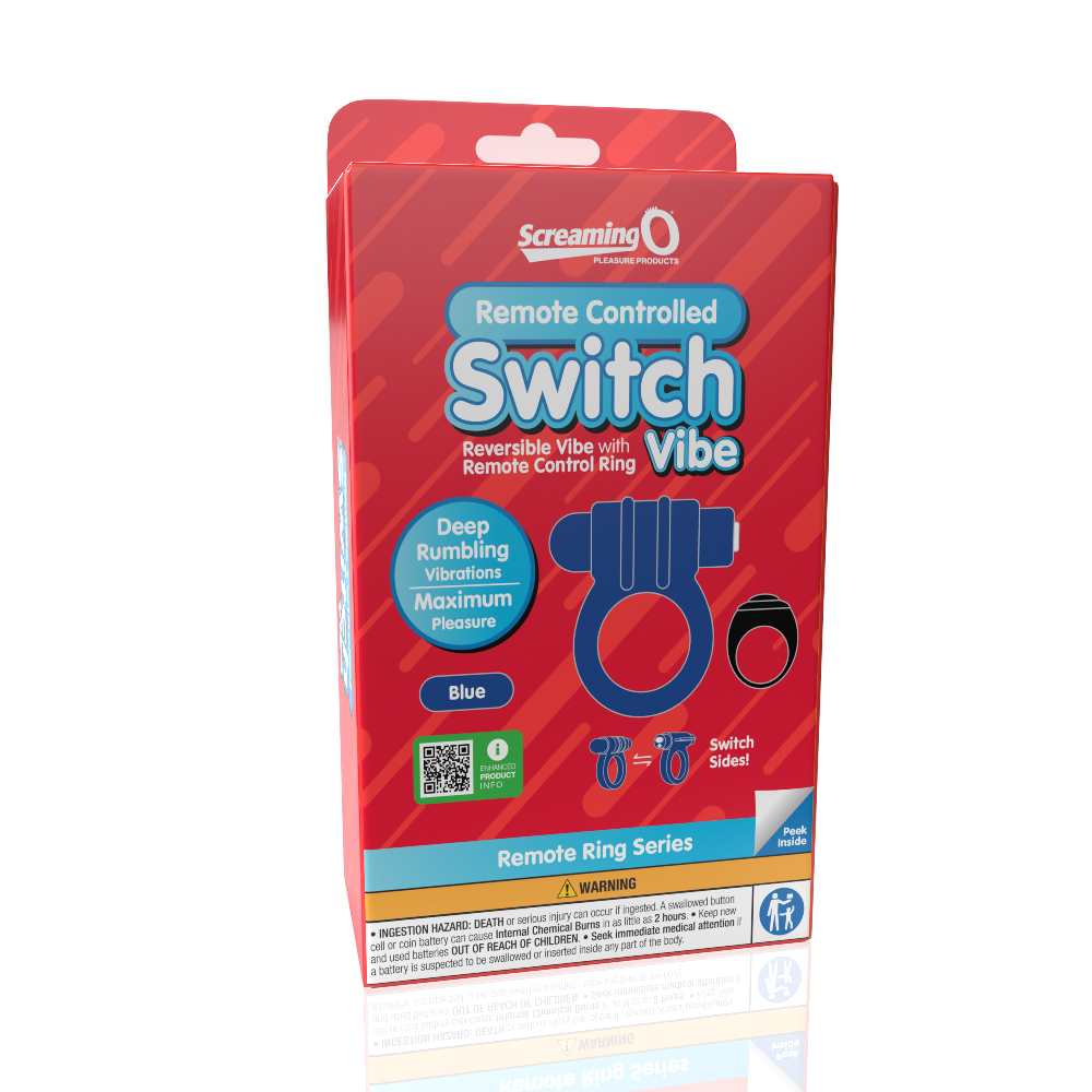 e9ZOsIWReZATtbUYeuPkizsfD3tkSHqX Screaming O Remote Controlled Switch Vibrating Ring - Blue - Image 1