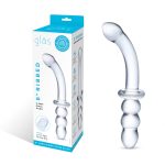 8 Inch Ribbed G-Spot Glass Dildo - Clear - Image 6