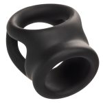 Alpha Liquid Silicone Dual Cage and Ring - Black Ring - Black - Image 3