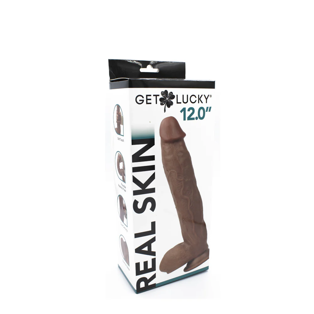 eg9oPPNx Real Skin 12” Dual Layer Dildo - Light Brown - Image 1