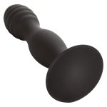 Silicone Ribbed Anal Stud - Black - Image 5