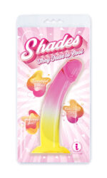Shades, 8.25" Smoothie Jelly Tpr Gradient Dong - Pink and Yellow - Image 2