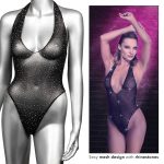 Radiance Deep v Body Suit - One Size - Black - Image 5