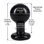 Round Butt Plug Medium - Black - Image 4