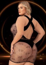 Halter Top Mini Dress - Queen Size - Black - Image 3