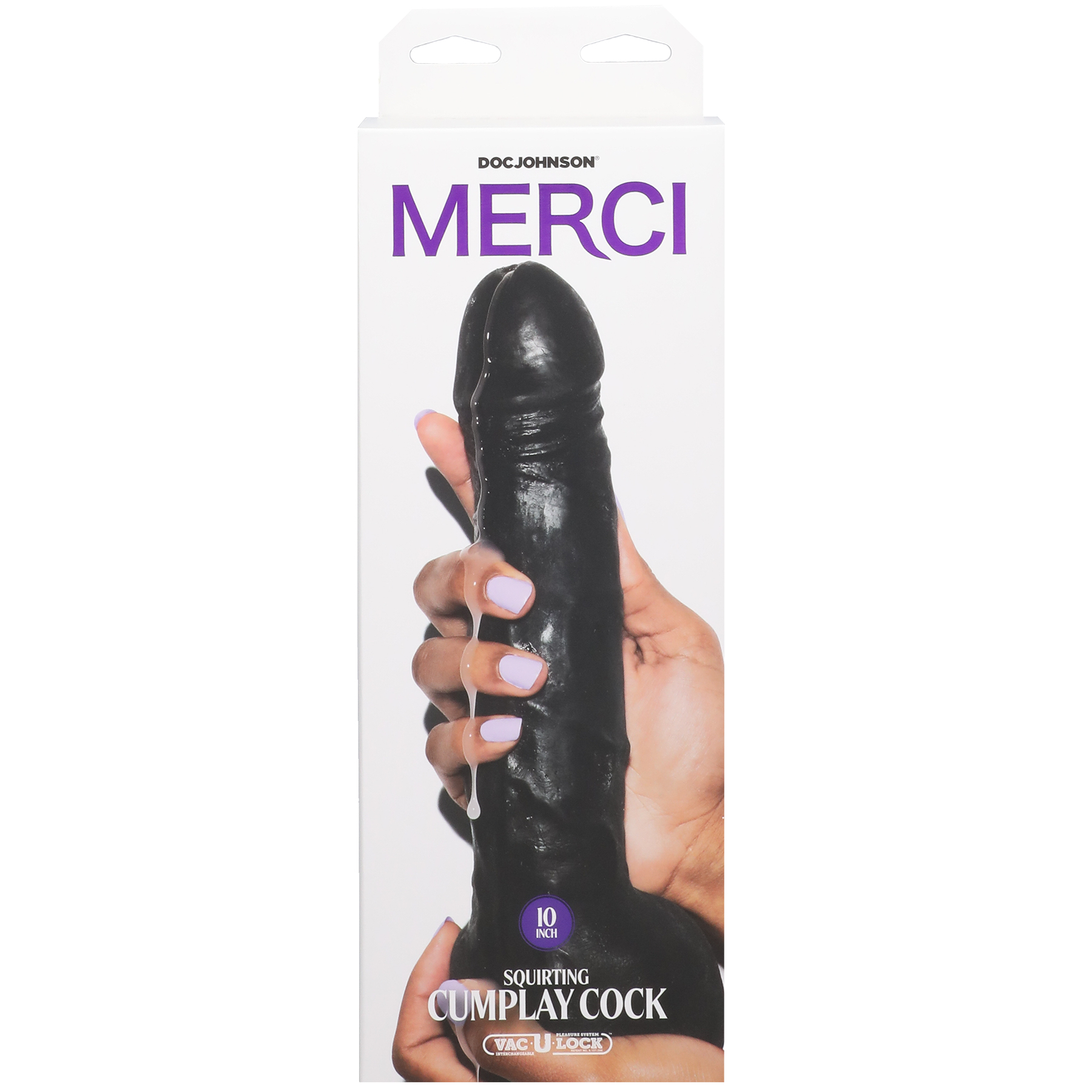 g7ucR1ghH3IWg7Gey9oatVEtIc4lwxBC Merci - 10 Inch Dual Density Squirting Cumplay Cock With Removable Vac-U-Lock Suction Cup - Black - Image 1
