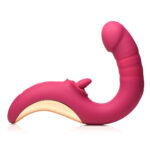 Tease and Please Thrusting and Licking Vibrator - Fuchsia - Image 2