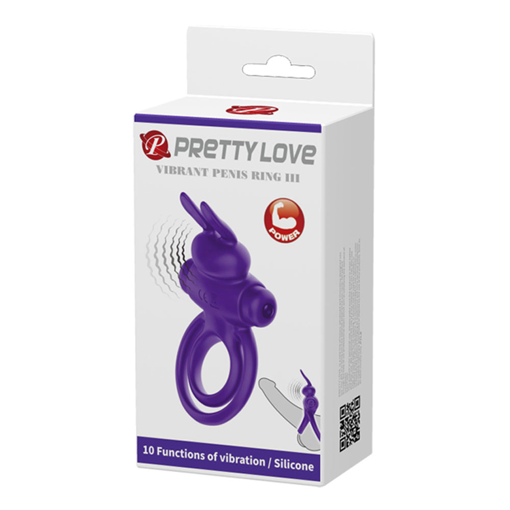 gIkMQSFpNEsWqe1Wp0KkmBOIDOlIc25v Pretty Love Vibrant Penis Ring III - Purple - Image 1