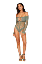 Long Sleeve Teddy - One Size - Sage - Image 2