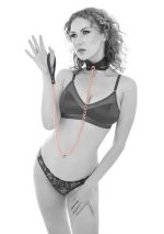 Brat Collar and Leash - Black / Rose Gold - Image 5