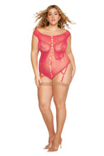 Garter Teddy - Queen Size - Watermelon - Image 2