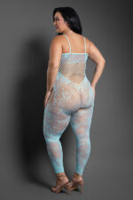 Dream of Me Footless Open Crotch Bodystocking - Queen - Light Blue - Image 3