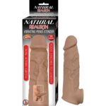 Natural Realskin Vibrating Penis Xtender - Brown - Image 4