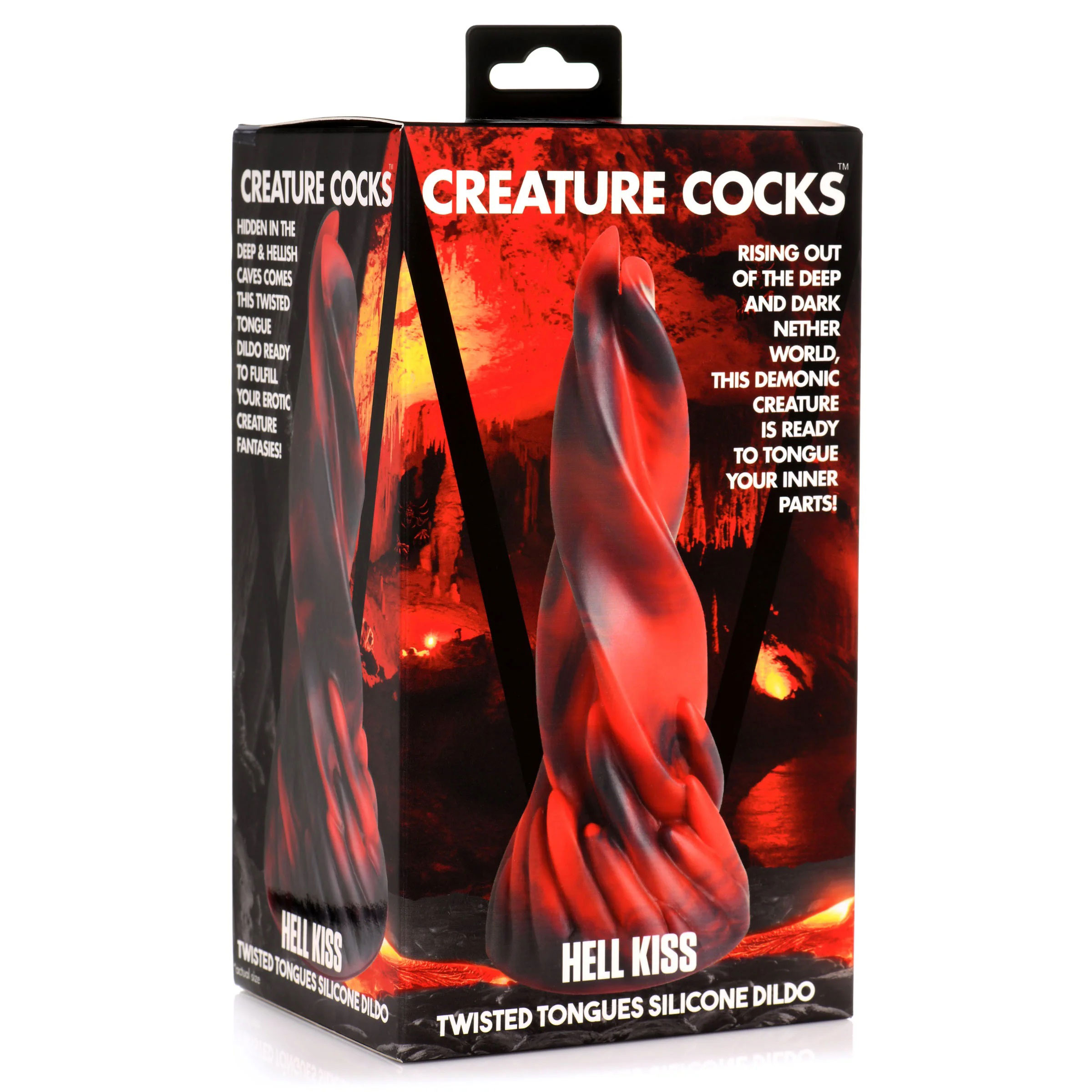 gpEEPfzjjIVfuQv7g8YnyF2ZYZp8GSCk Hell Kiss Twisted Tongues Silicone Dildo - Red - Image 1