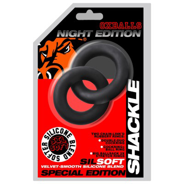 hJP28n0k Shackle Double Link'd Cock/ball Rings - Black - Image 1