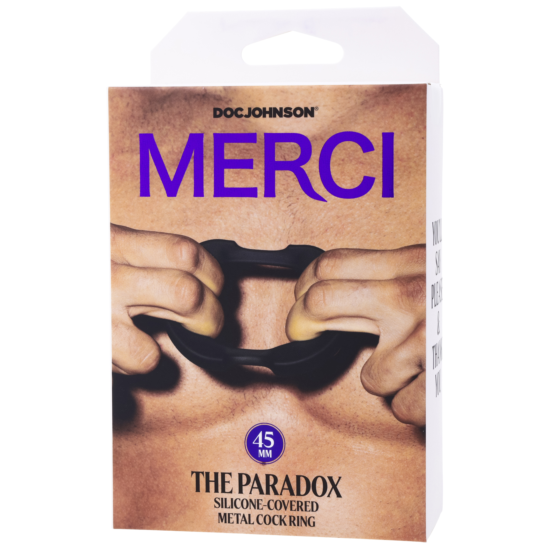 hJy4XkKAfLJZMut3ltUkwABFoOn3XXi6 Merci - the Paradox - Silicone Covered Metal Cock Ring - 45mm - Black - Image 1
