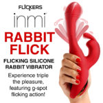 Rabbit Flick Flicking Silicone Rabbit Vibrator - Red - Image 8