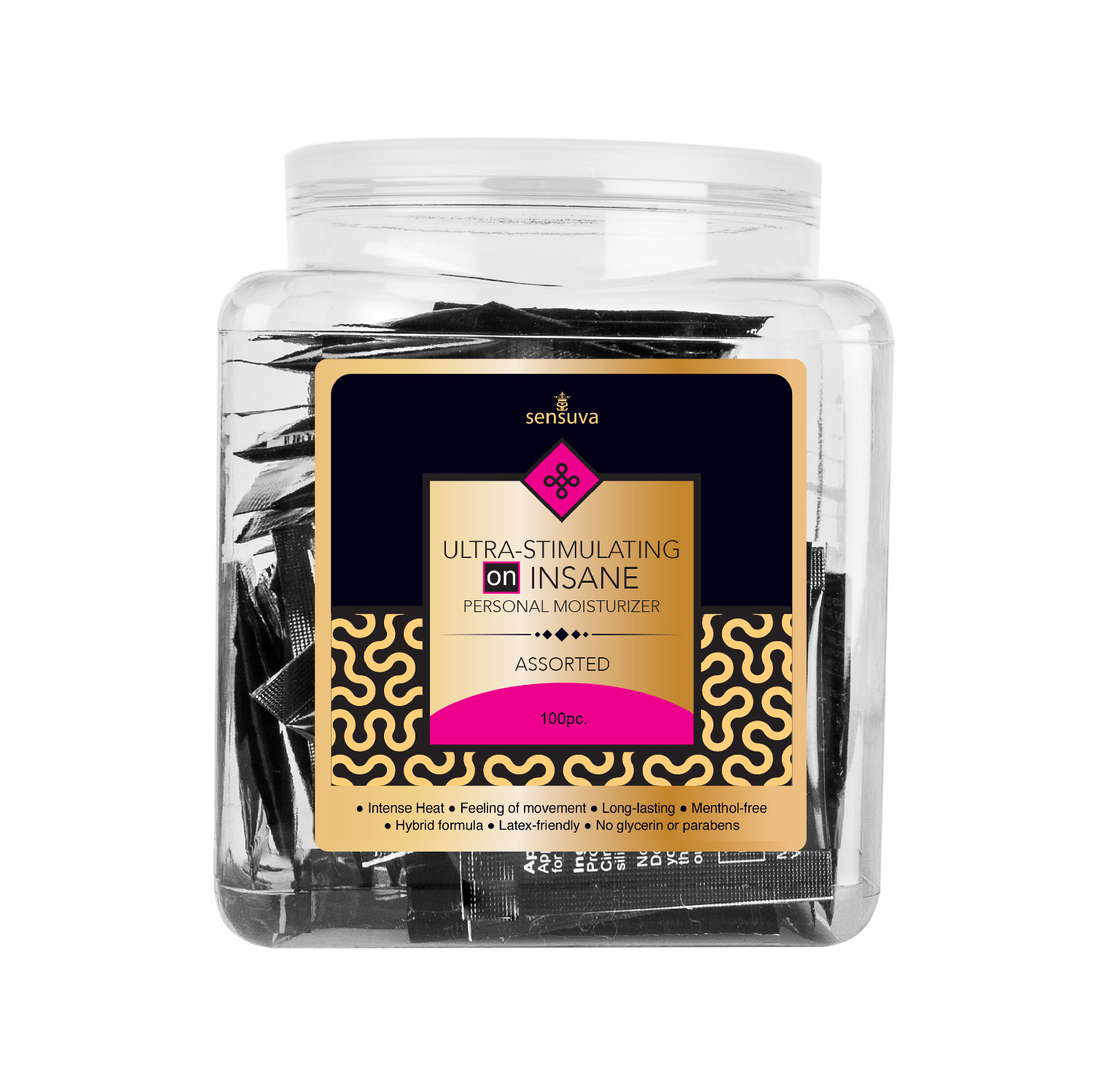 i12pbI4S On™ Insane Ultra-Stimulating Personal Moisturizer Assorted 100 Piece Tub - Image 1