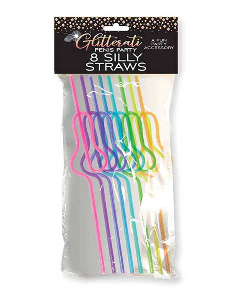 iUlA05FIWSA8ii5KfrzRjHlGbOQS8mJp Glitterati Silly Penis Straws 8 Ct - Image 1