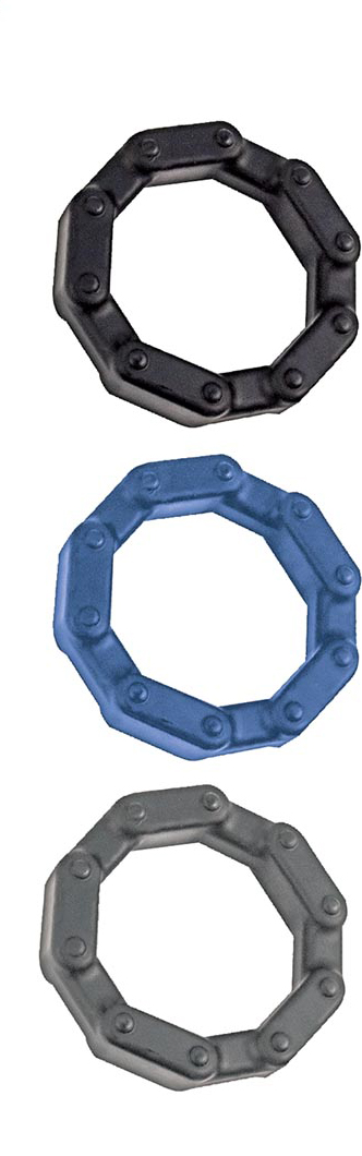 iVvCRZ2EA3IzaTDTymoEURvPH5bvjKRm Anal-Ese Chainlink Cockrings - Black/blue/grey - Image 1