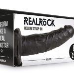 Hollow Strap-on Without Balls 8 Inch - Black