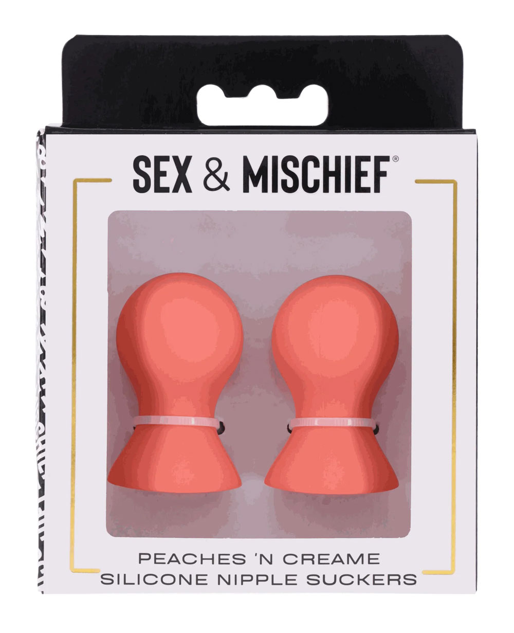 iXrqFl0L Peaches 'N Creame Silicone Nipple Suckers - Peach - Image 1