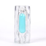 Aster Vibrating Male Masturbator With Bullet - Clear - Image 3