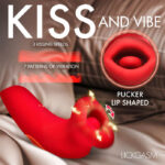 Plump Kiss Sucking and Vibrating Clitoral Stimulator - Red - Image 4